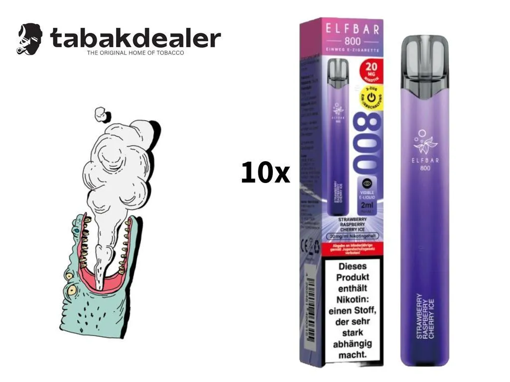 10x ELFBAR 800 Strawberry Raspberry Cherry