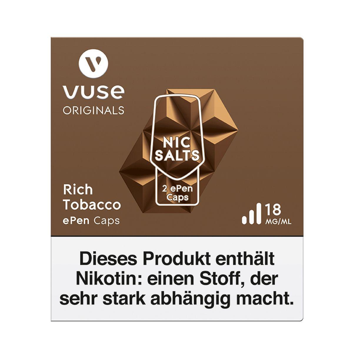 Vuse ePen Caps 18mg Rich Tobacco Nic Salts 