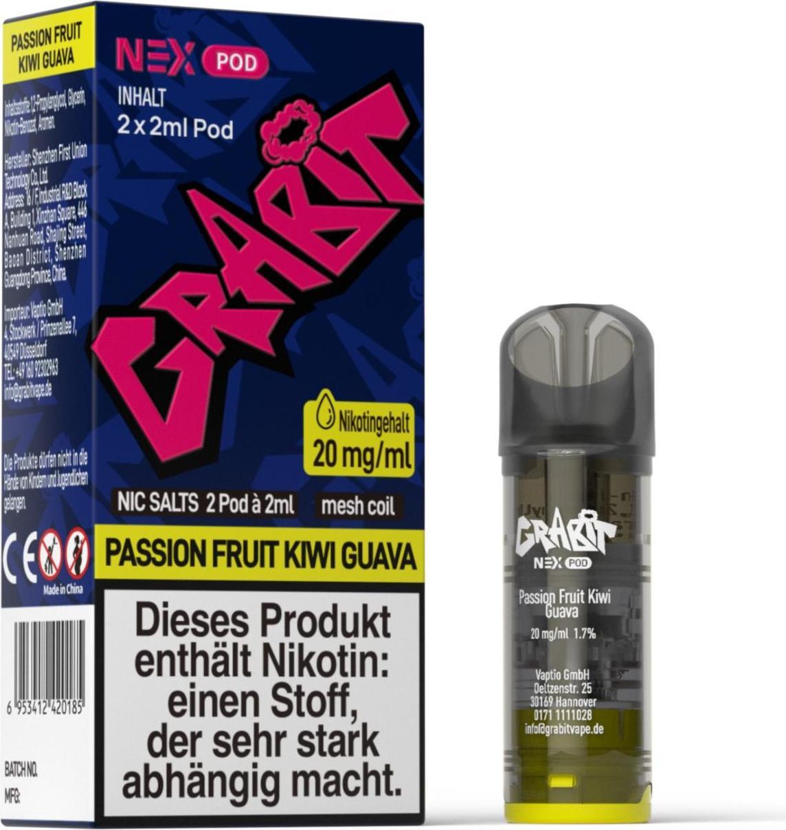 Grabit Passionsfrucht Fruit Kiwi Guave 20mg/ 2er