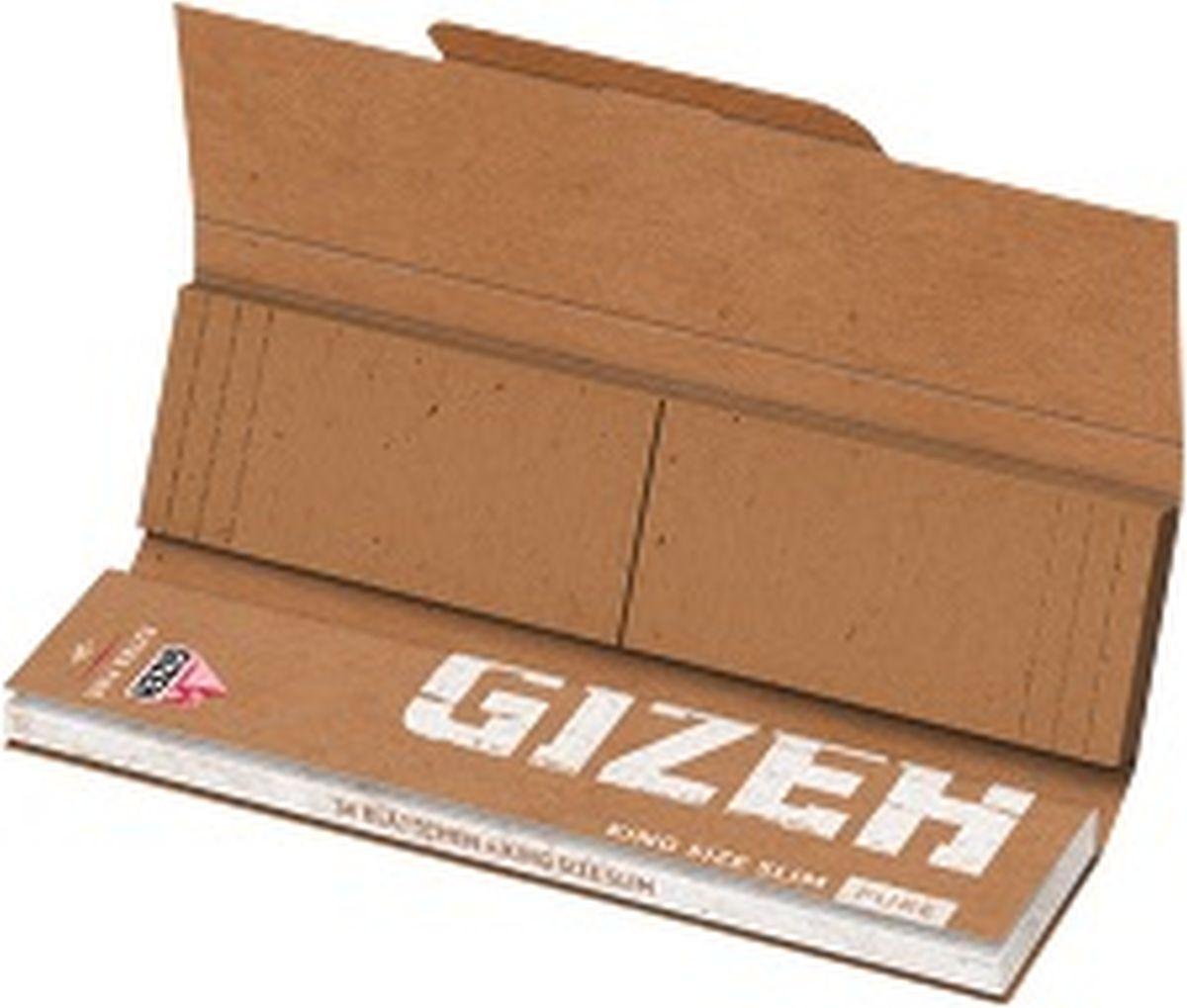 Gizeh Pure King Size Slim 25 x 34 Blättchen + 34 Tips  25St