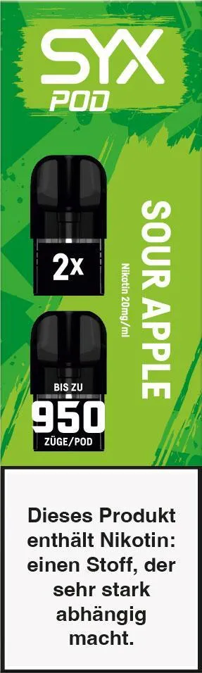 SYX Pod Cartridge Sour Apple 20mg