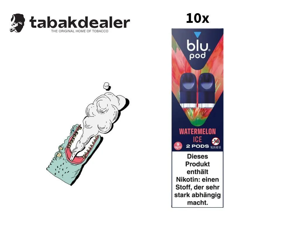 10x blu Pod Watermelon Ice 9mg/ml