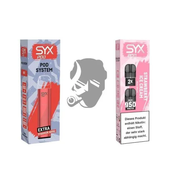SYX Pod Red + Catridge Strawberry Ice Cream