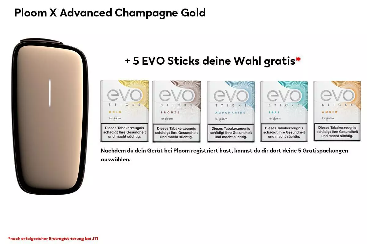 Ploom X Advanced Champagne Gold - Registrierung 