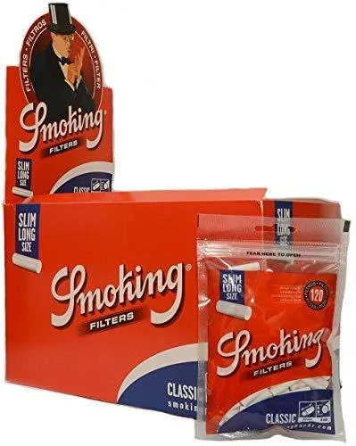 Smoking Slim Classic Filter gummiert 6mm 10 x 120 Filter