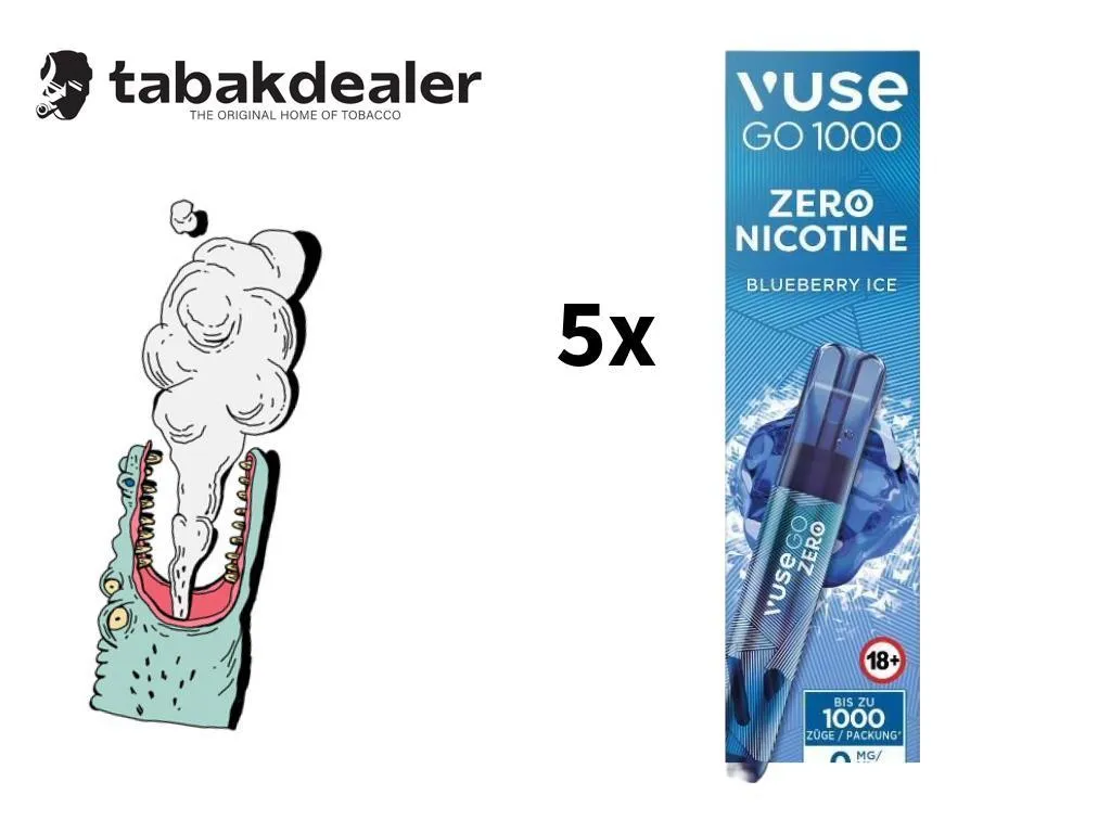 Vuse GO 1000 E-Shisha Blueberry Ice 0mg/ml 5er