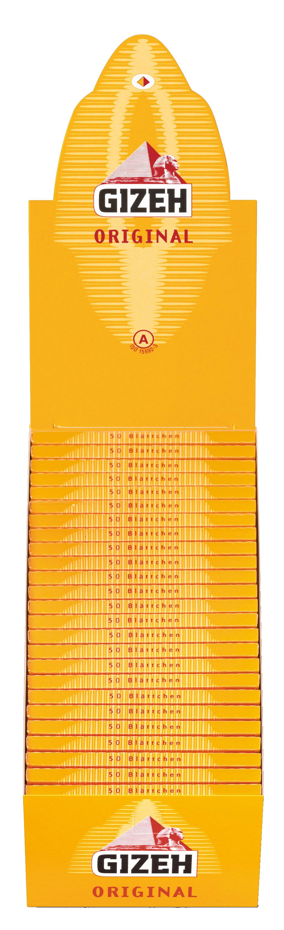 Gizeh Original Zigarettenpapier - Gelb -  50 x 50 Blättchen  50 x 50 Blättchen