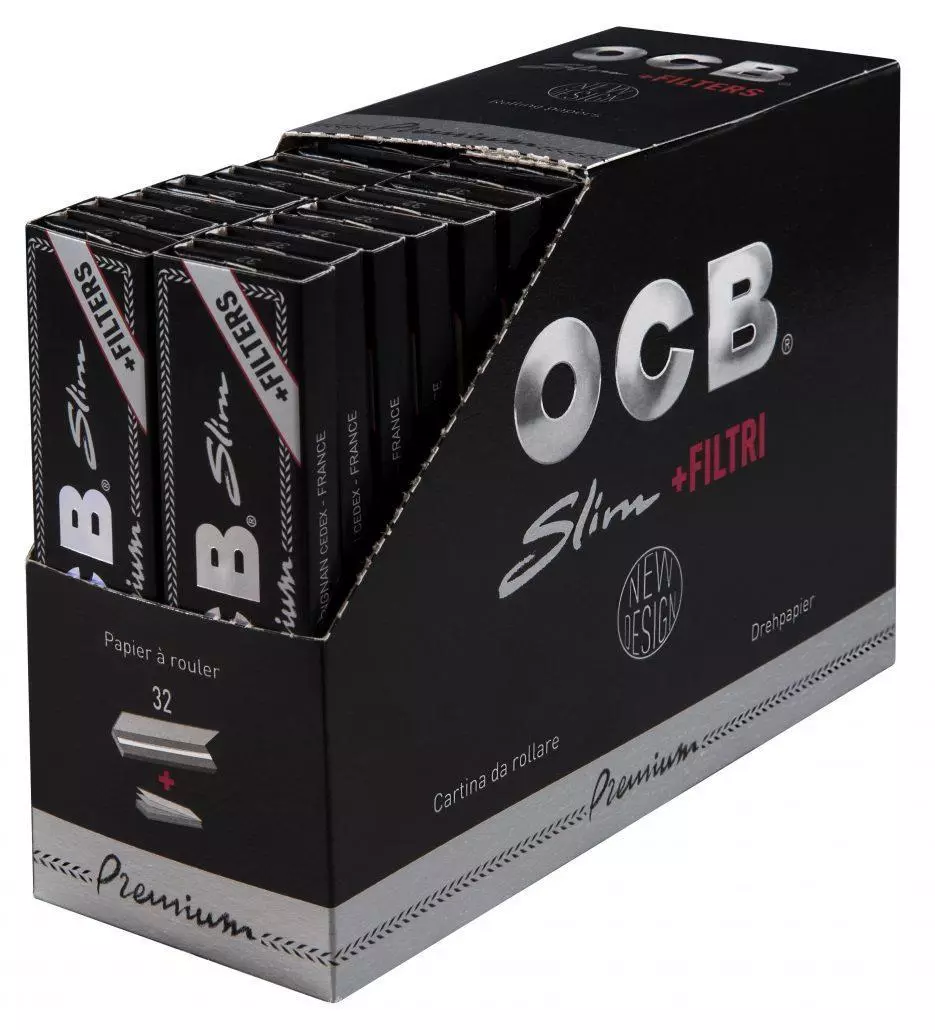 OCB Schwarz Premium Slim & Filter Tips 32 x 32 Blatt/Tips 