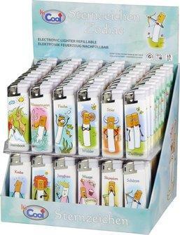 Cool Mehrweg-Piezo Fzg. Tierkreiszeichen 1 x 120 Feuerzeuge