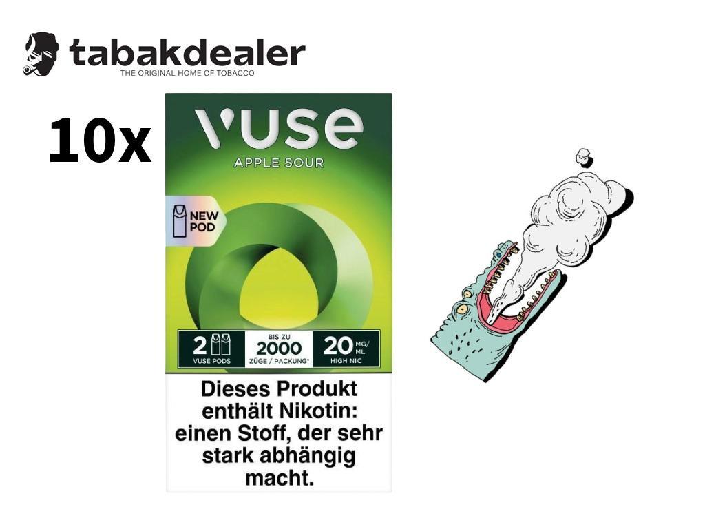10x Vuse Pro Caps Green Apple 20mg 10 x 2 Pods