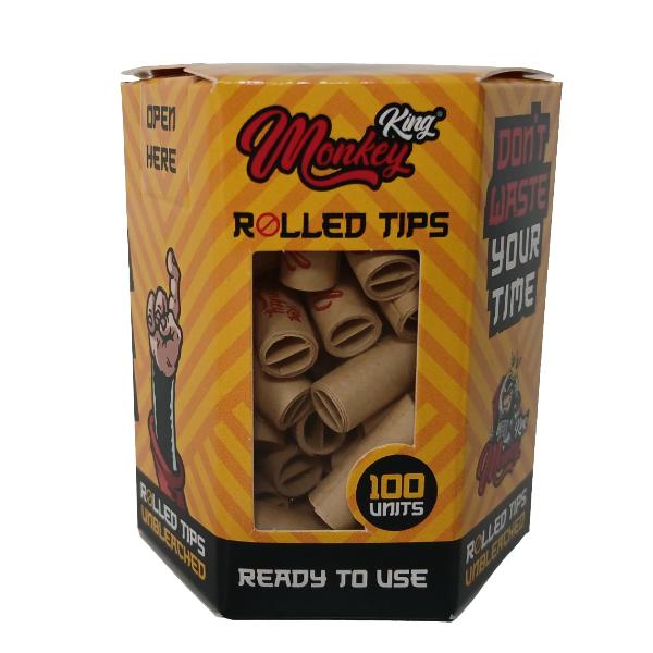 Monkey King Rolled Tips ungebleicht 14 x 100 Filter