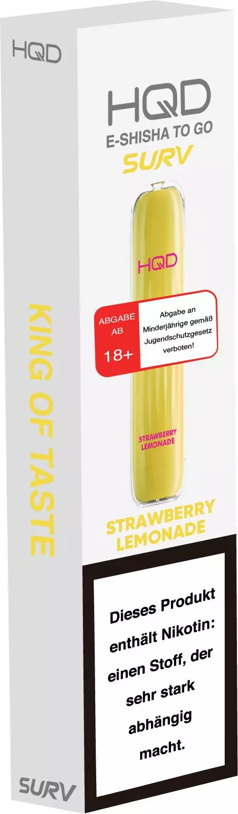 HQD SURV Strawberry Lemon E-Shisha Einweg 18mg/ml Nikotin