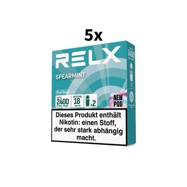 5x RELX Pod Real Spearmint 