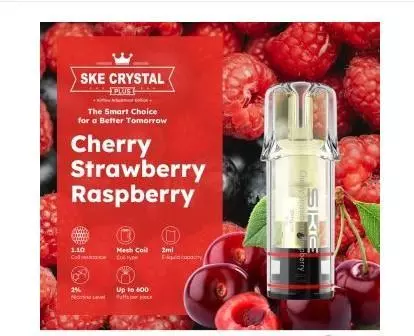 SKE Crystal Plus Pod Cherry, Raspberry, Strawberry 20mg/ml Nikotin 1 x 2 Pods