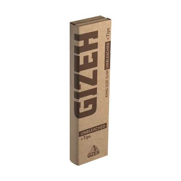 GIZEH Unbleached King Size Slim + Tips 34 Blättchen + 34 Tips