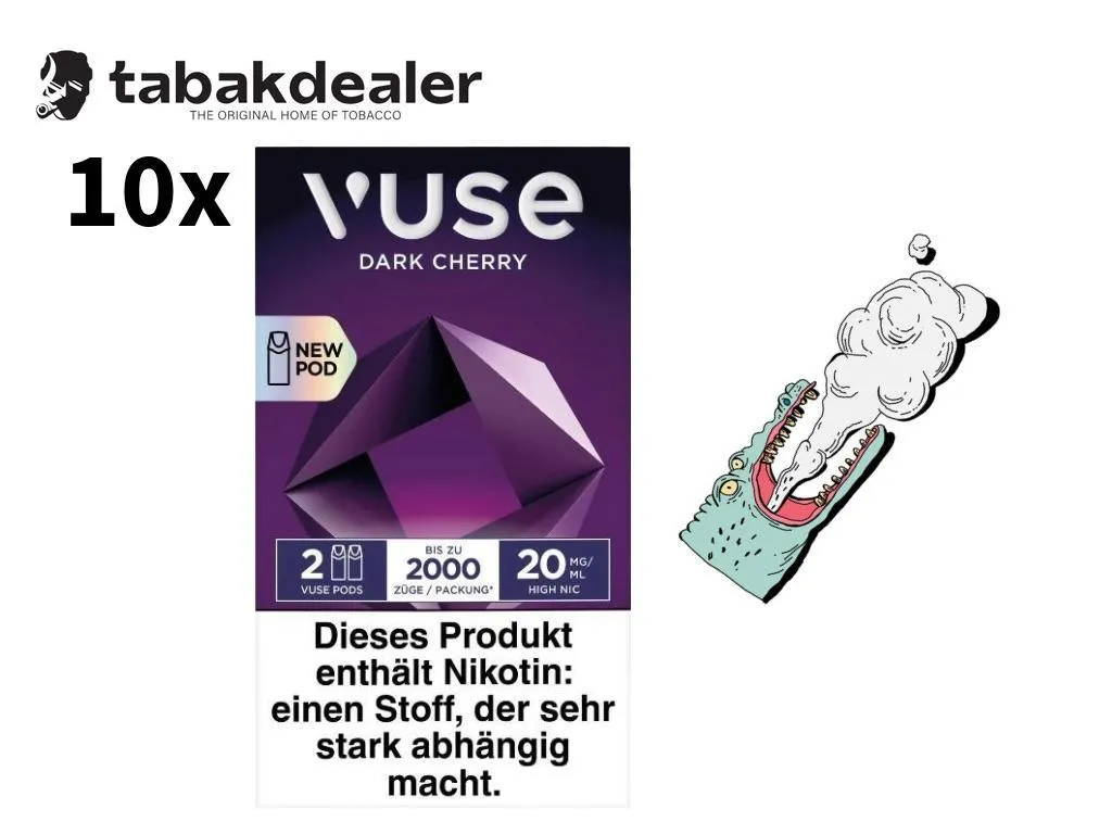 10x Vuse Pro Caps Dark Cherry 20mg 10 x 2 Pods