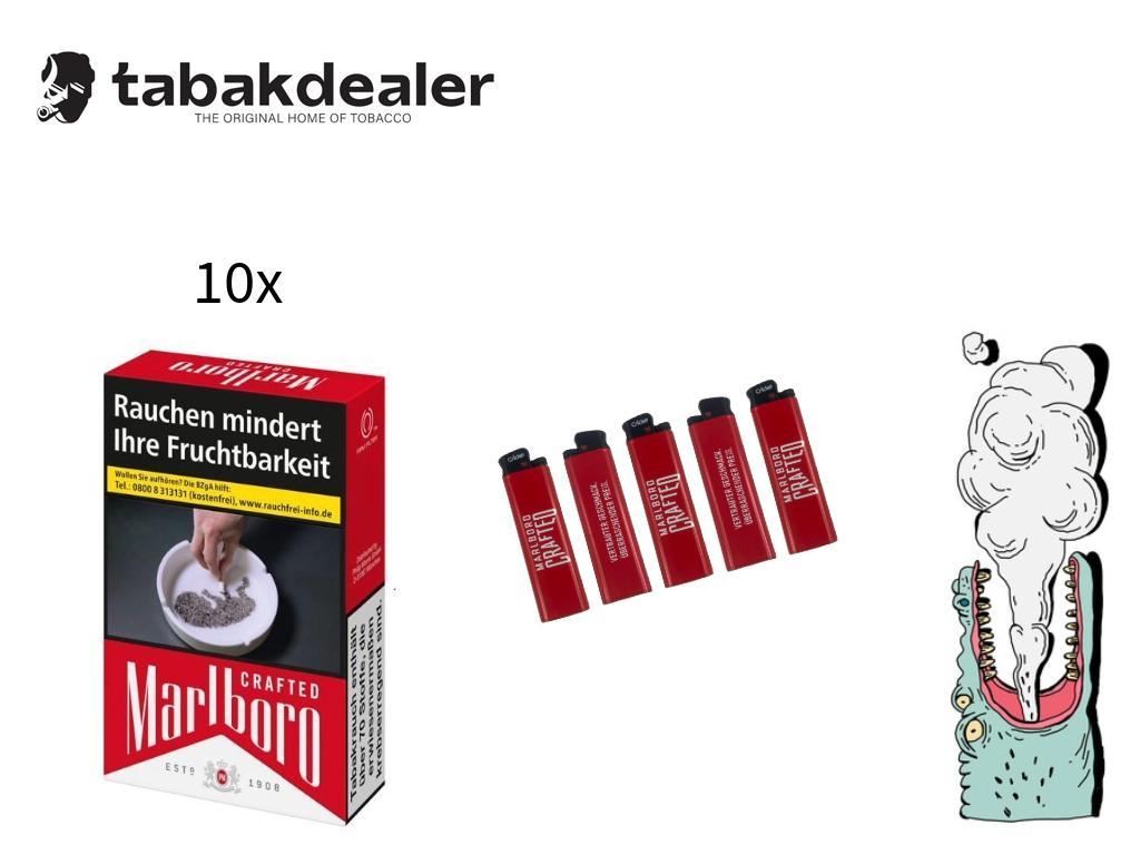 10x20 Zigaretten Marlboro Crafted Red + 5x Marlboro Feuerzeuge 