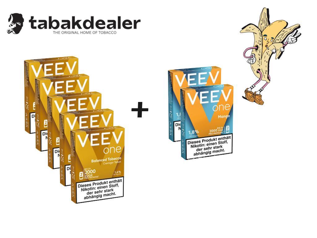 5 VEEV One Balanced Tobacco + 2 Gratis Mango 