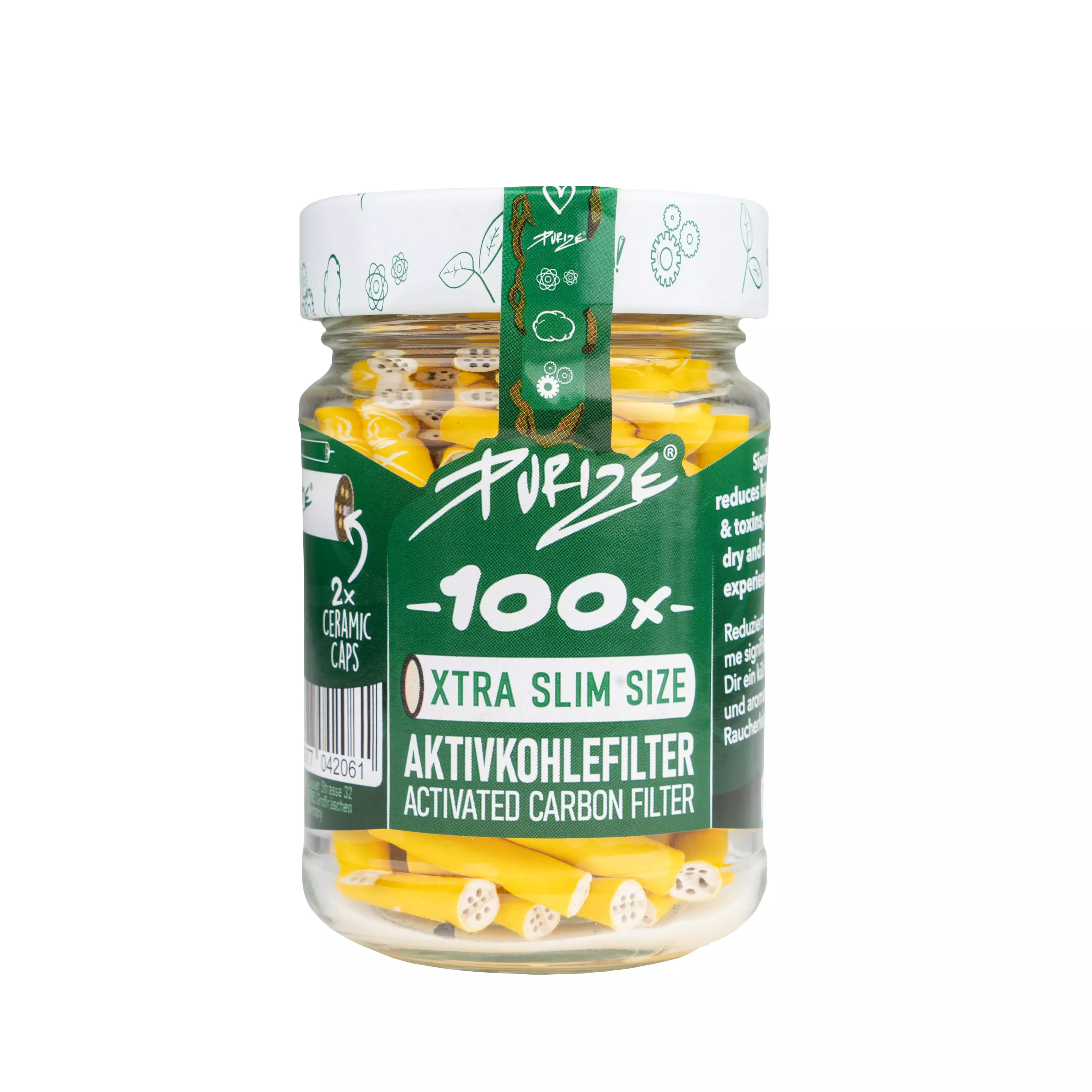Purize Aktivkohlefilter XT Slim 100er gelb Glas