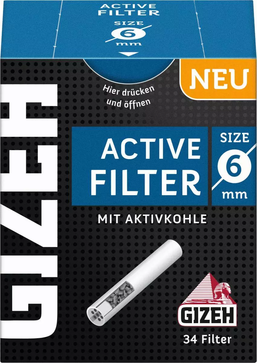 Gizeh Black Active Filter 6mm 1 x 34 Stück
